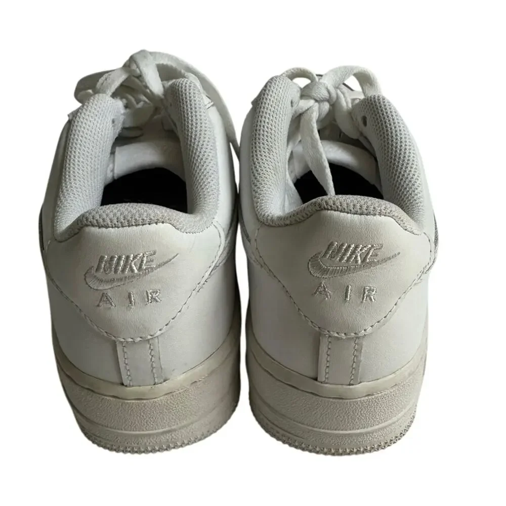 Nike Size 6Y Air Force 1 Low Top Sneakers Womens 7.5 Mens 6 Triple White Retro - Picture 5 of 13